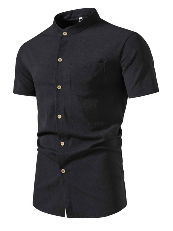 Men's Plus Size Button Up Short Sleeve Shirt