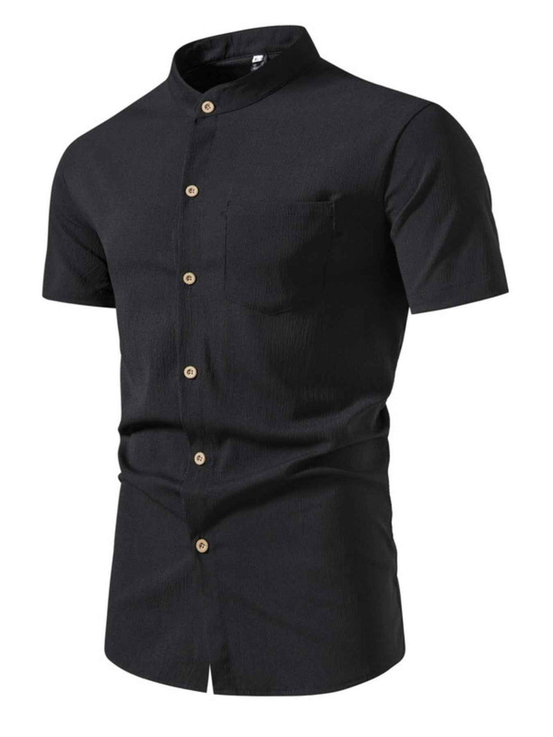 Men's Plus Size Button Up Short Sleeve Shirt