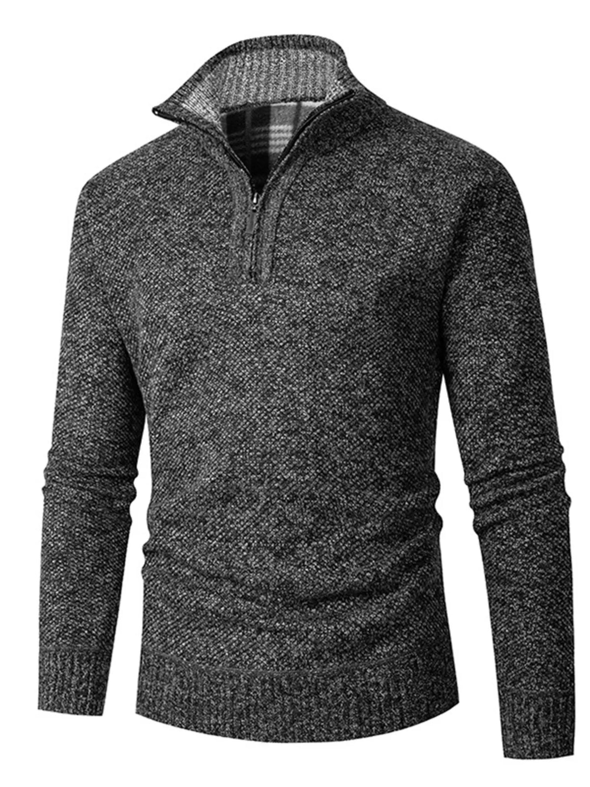 Men's plus size half zip sweater M to 3XL