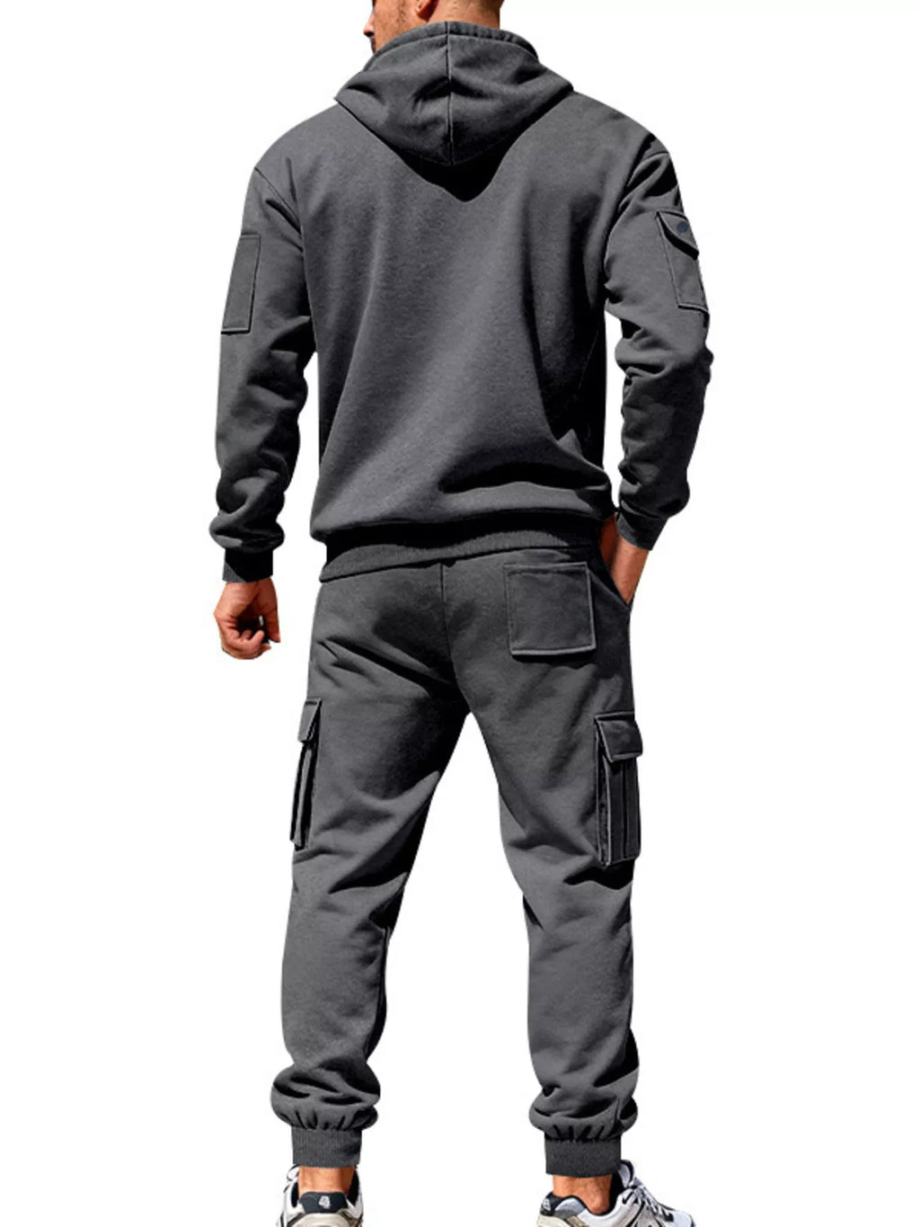 Men's plus size hoodie and cargo pants set cargo pants