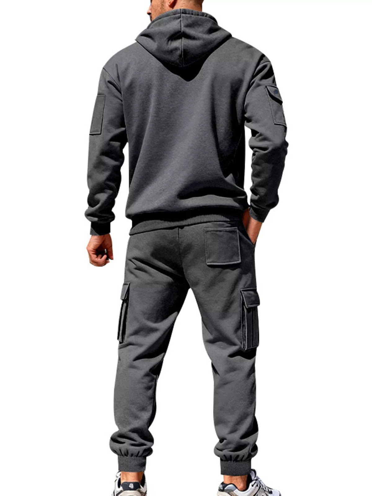 Men's plus size hoodie and cargo pants set cargo pants