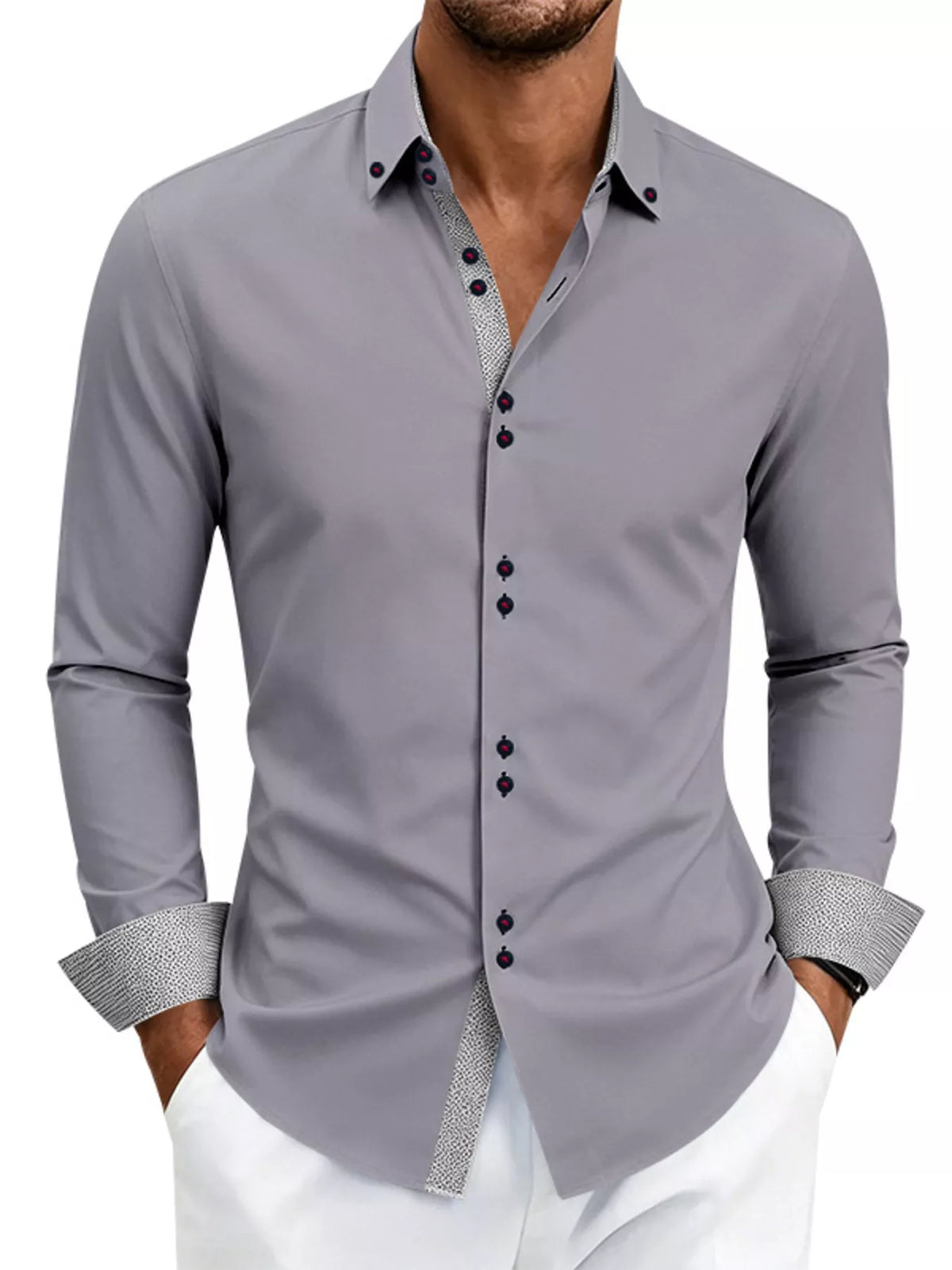 Men's plus size slim fit shirt men's fashion