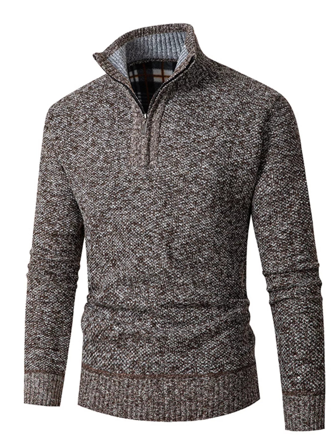 Men's plus size half zip sweater textured fabric