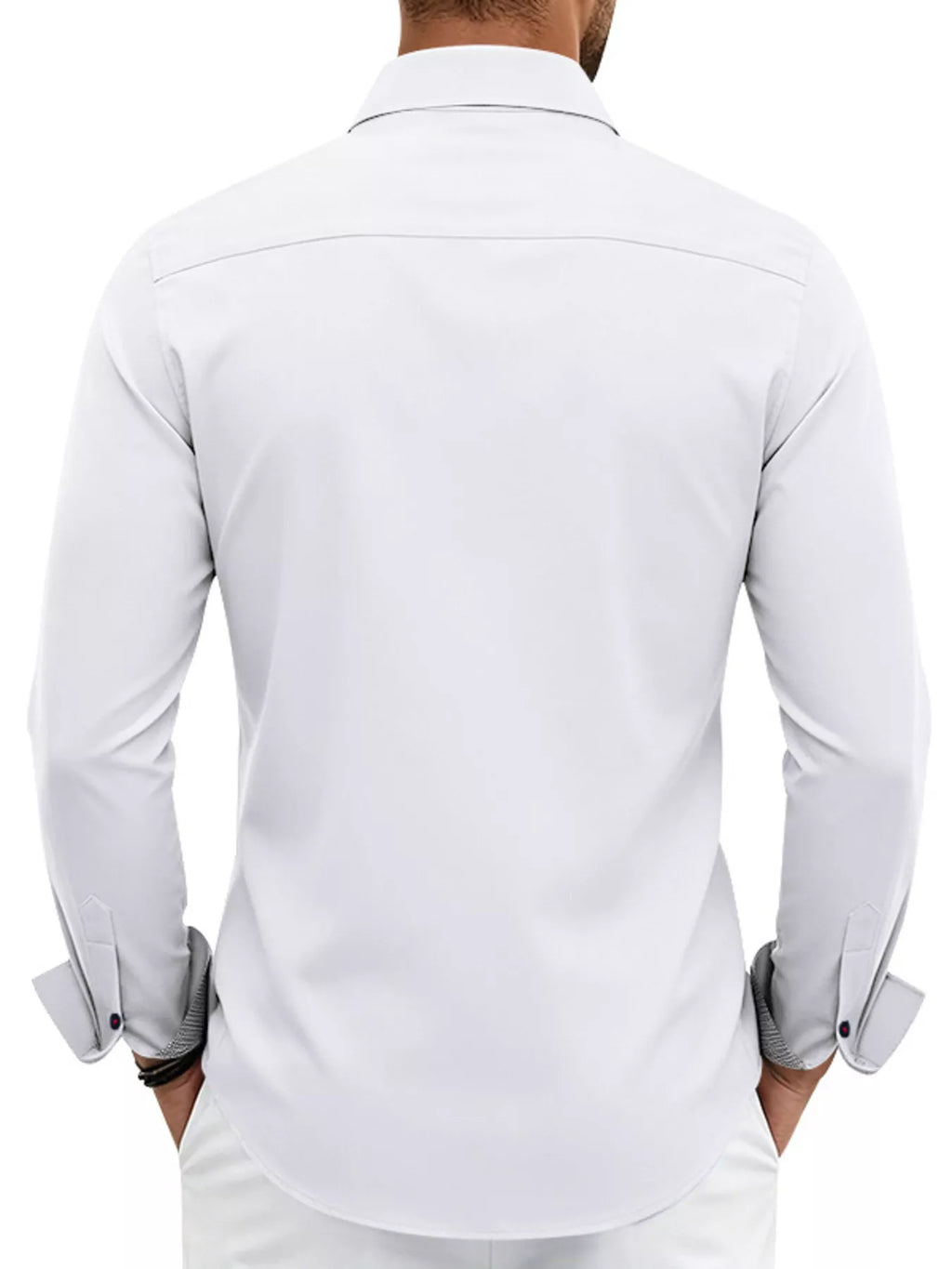 Men's plus size slim fit shirt contrast trim