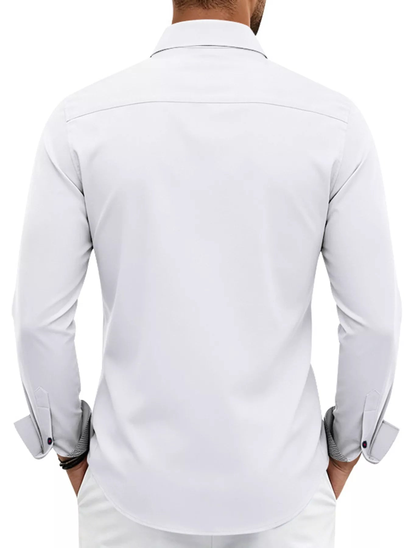Men's plus size slim fit shirt contrast trim