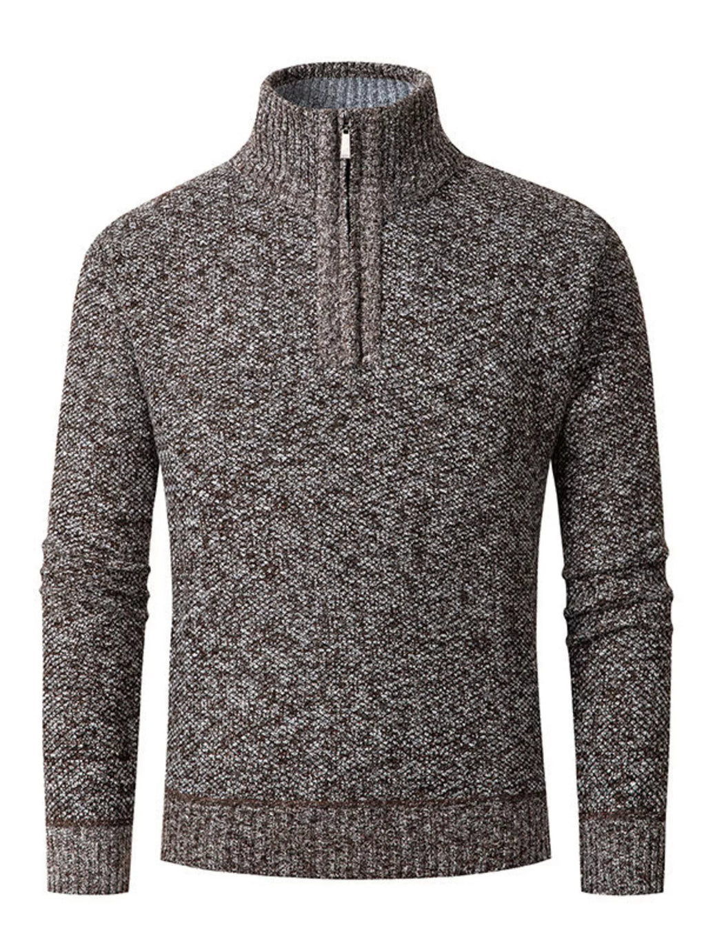 Men's plus size half zip sweater stand collar