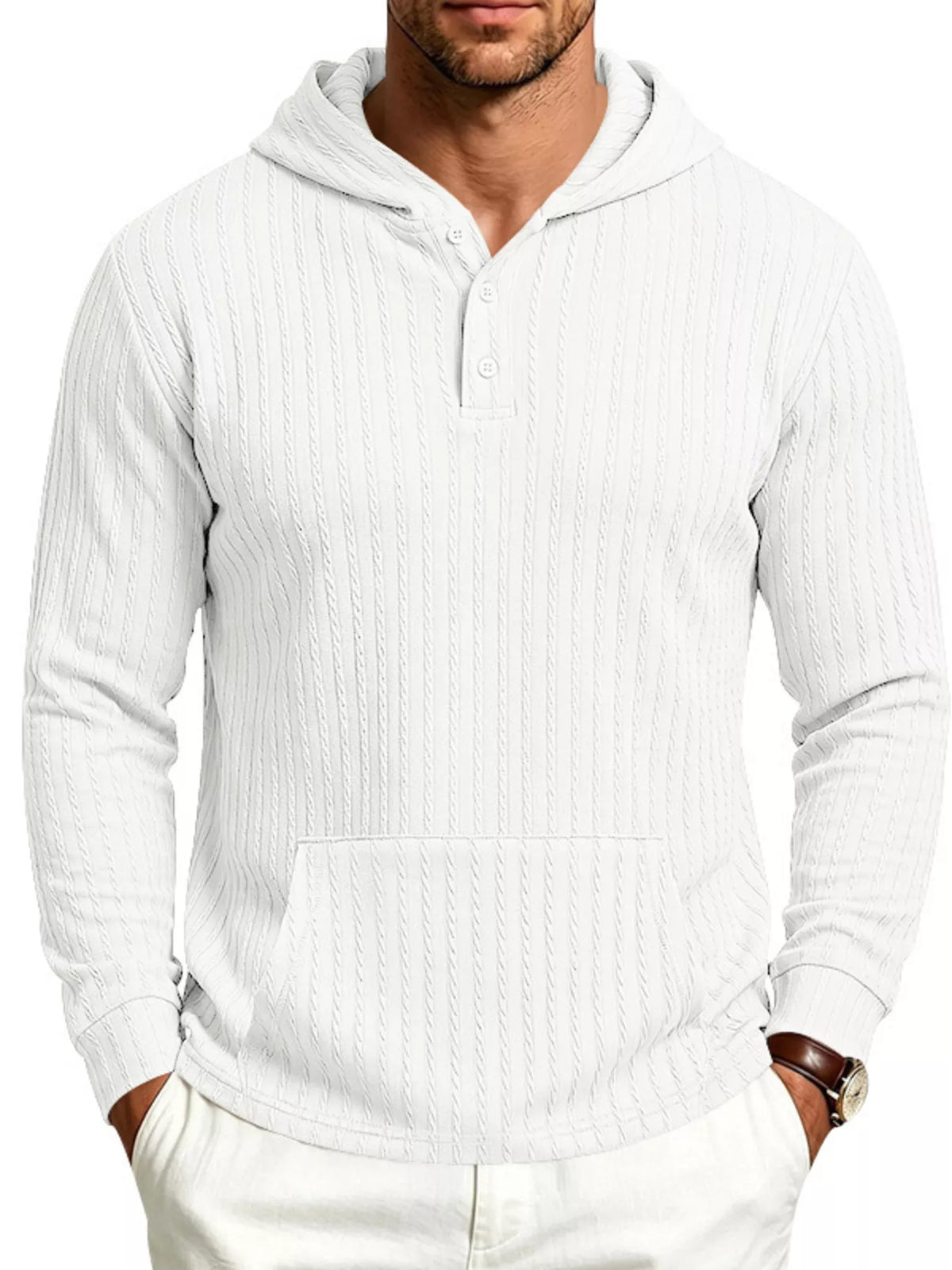 Men's plus size knit hoodie