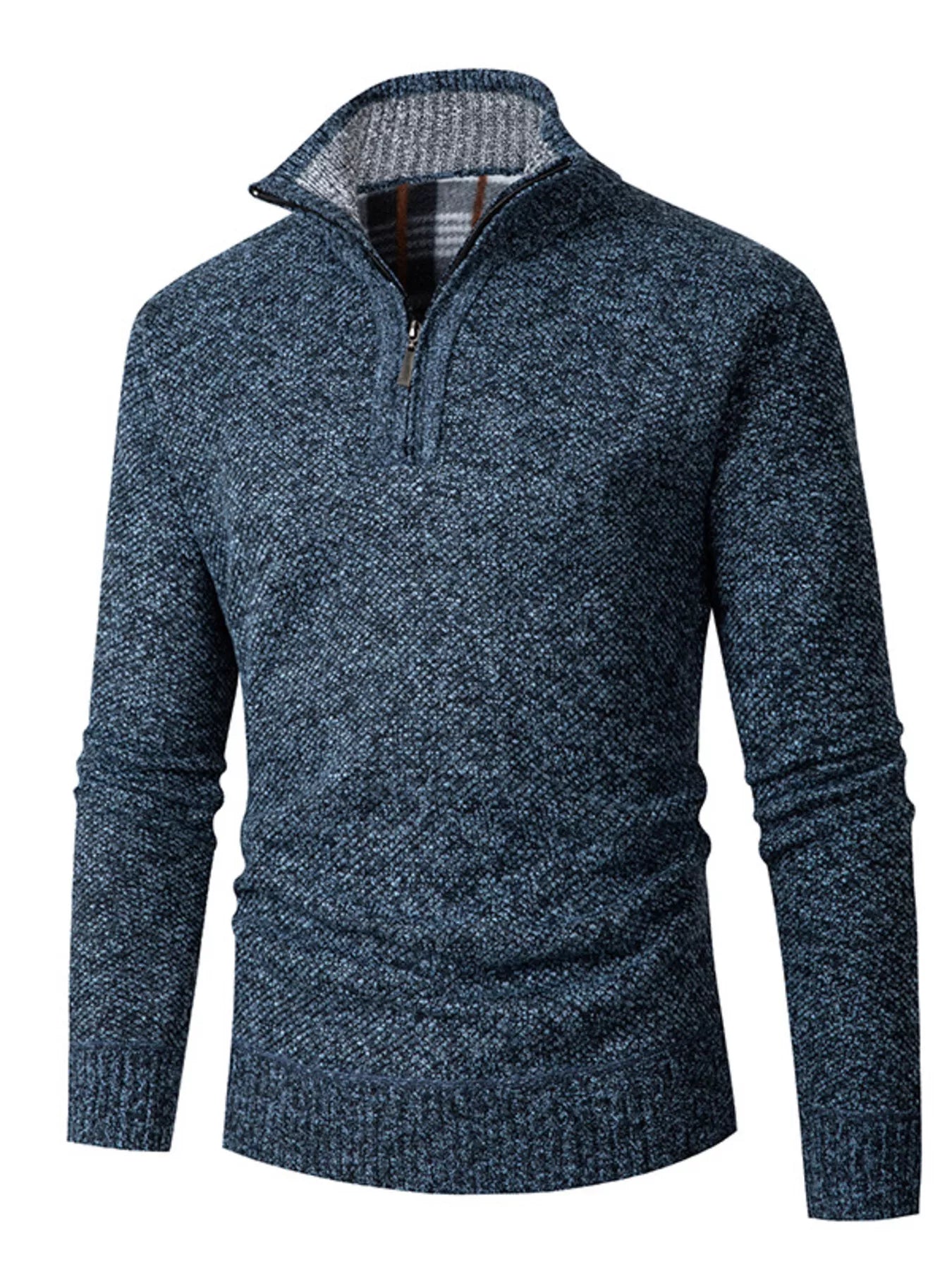 Men's plus size half zip sweater front view