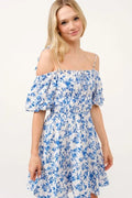 And The Why Off Shoulder Bubble Sleeve Dress - ELC Fashion