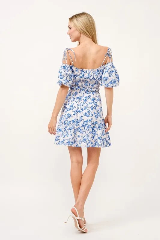 And The Why Off Shoulder Bubble Sleeve Dress - ELC Fashion