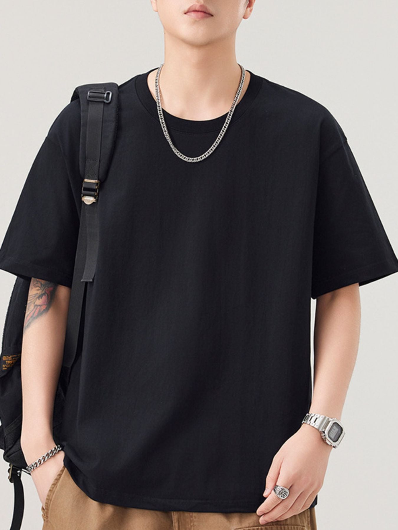 Men's plus size loose t-shirt relaxed fit