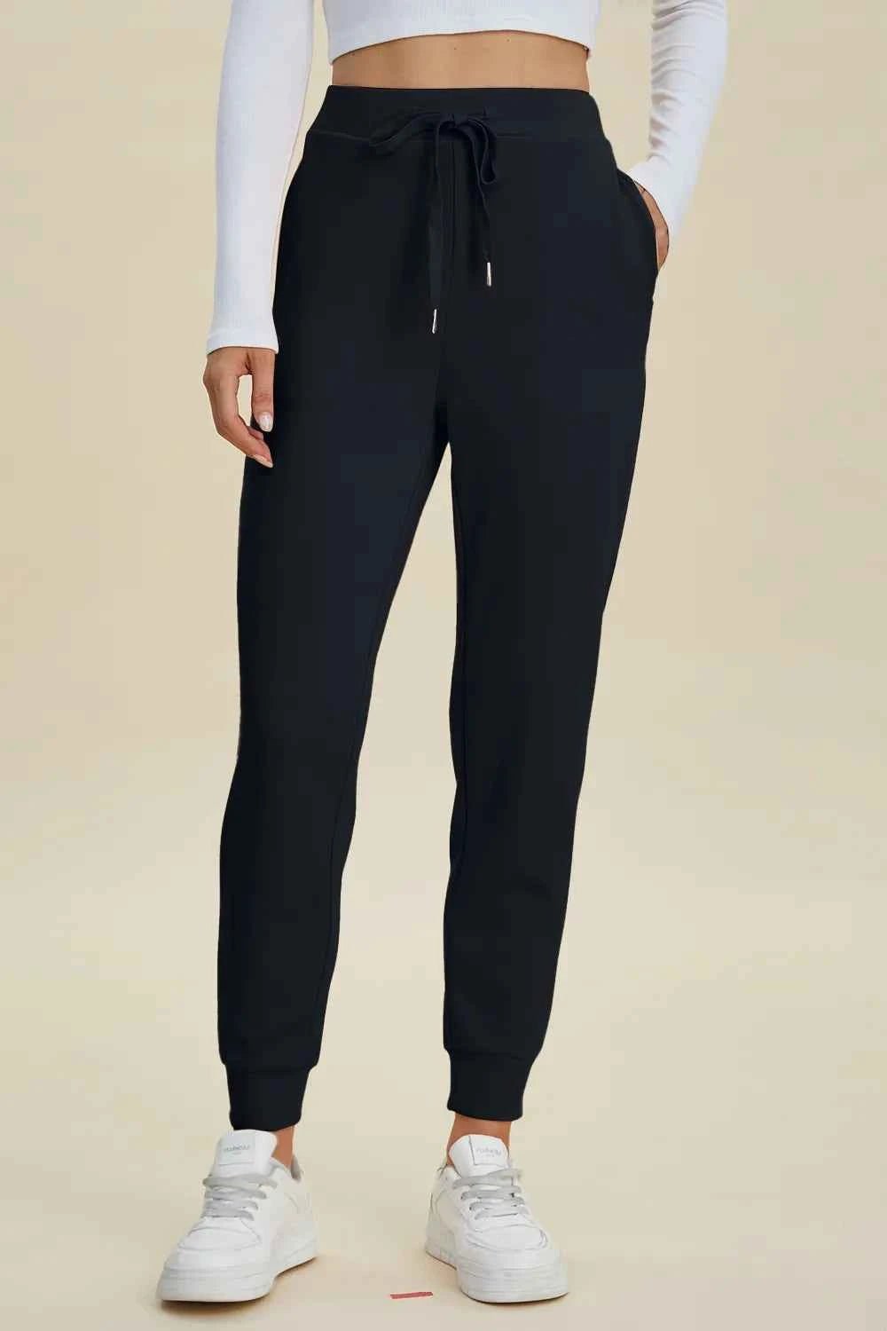 Basic Bae Full Size Air Scuba Drawstring High Waist Joggers - ELC Fashion