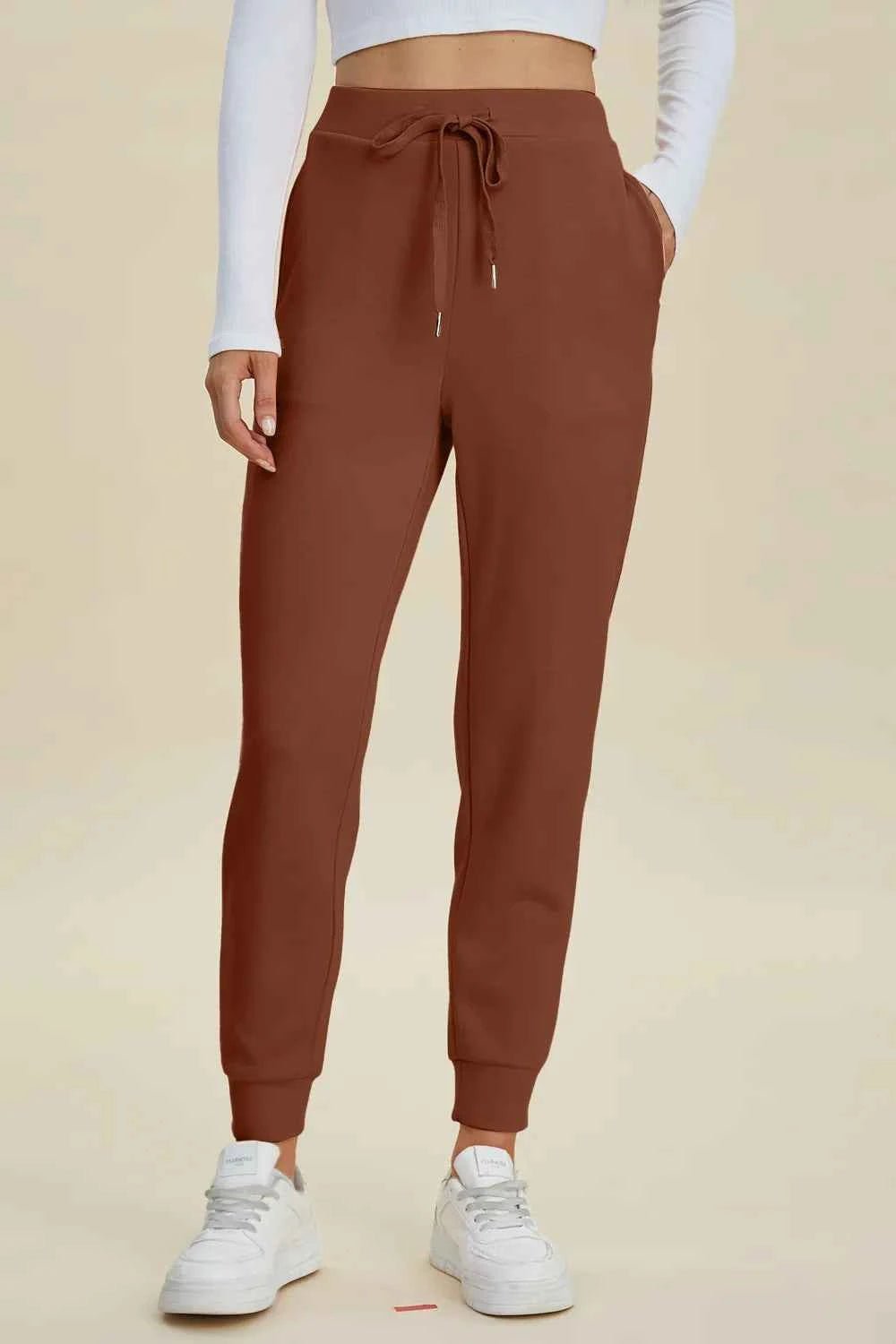 Basic Bae Full Size Air Scuba Drawstring High Waist Joggers - ELC Fashion