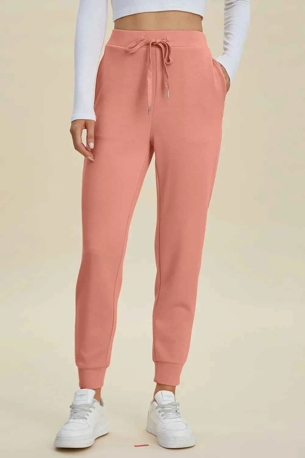 Basic Bae Full Size Air Scuba Drawstring High Waist Joggers - ELC Fashion