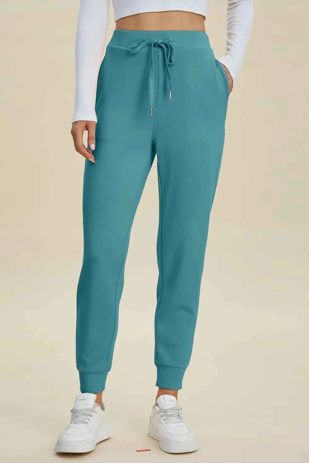 Basic Bae Full Size Air Scuba Drawstring High Waist Joggers - ELC Fashion