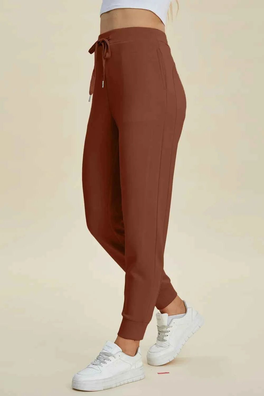 Basic Bae Full Size Air Scuba Drawstring High Waist Joggers - ELC Fashion