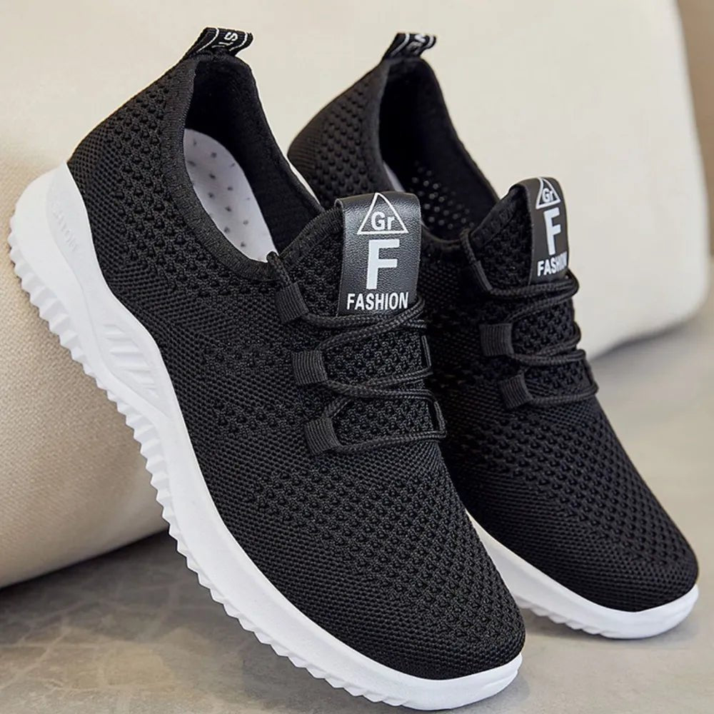 Breathable Mesh Lace Up Athletic - ELC Fashion