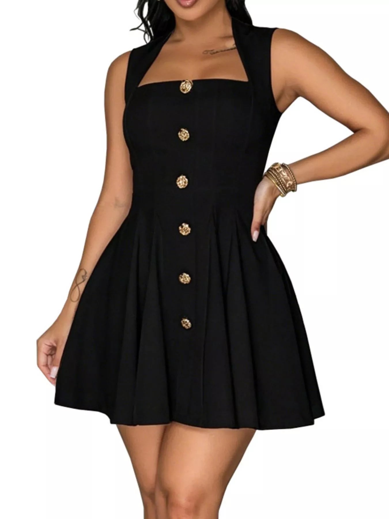 Sleeveless mini dress women's fashion