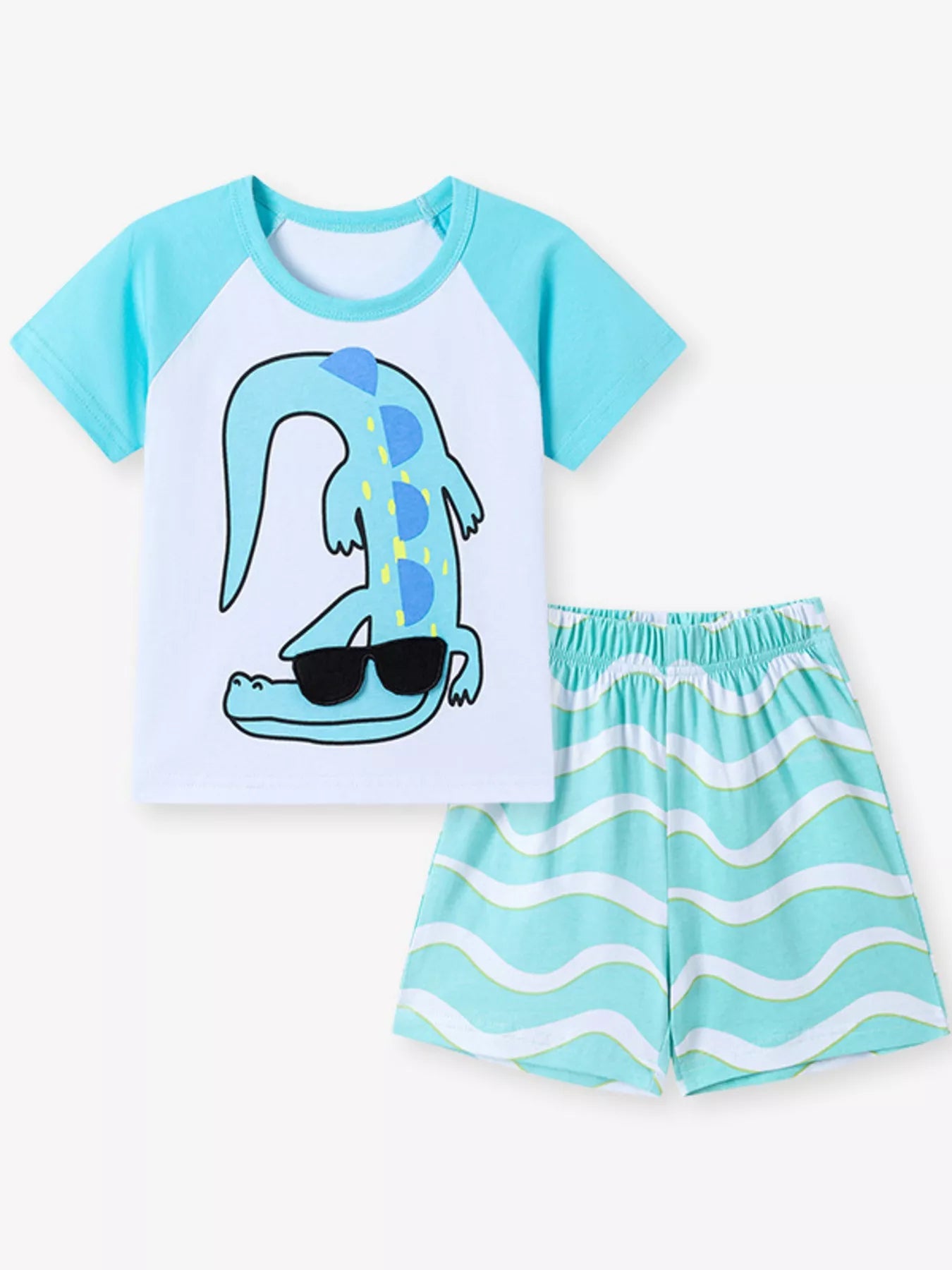 Children's Animal Round Neck Top and Shorts Set - ELC Fashion