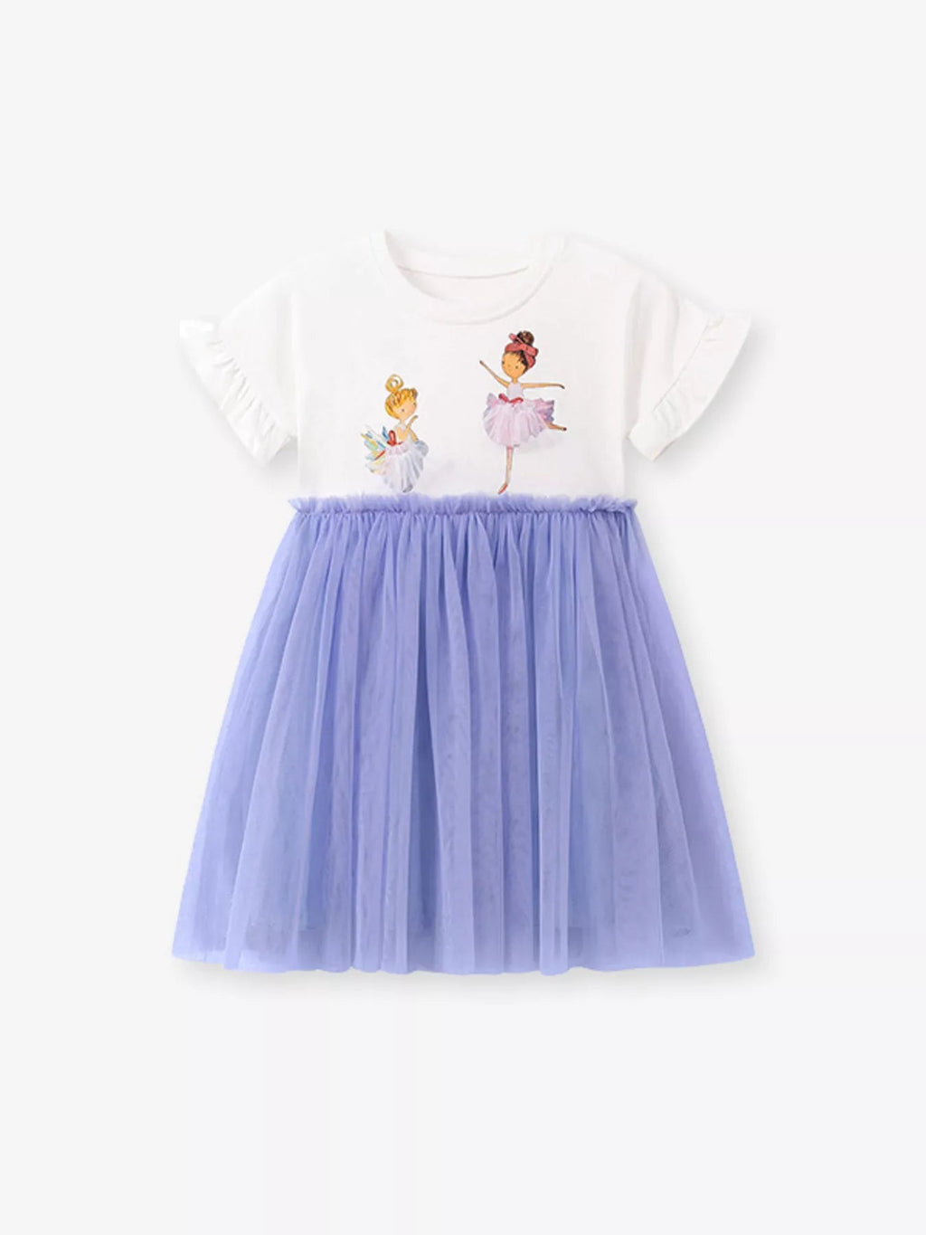 Children's Ballerina Round Neck Tulle Dress - ELC Fashion