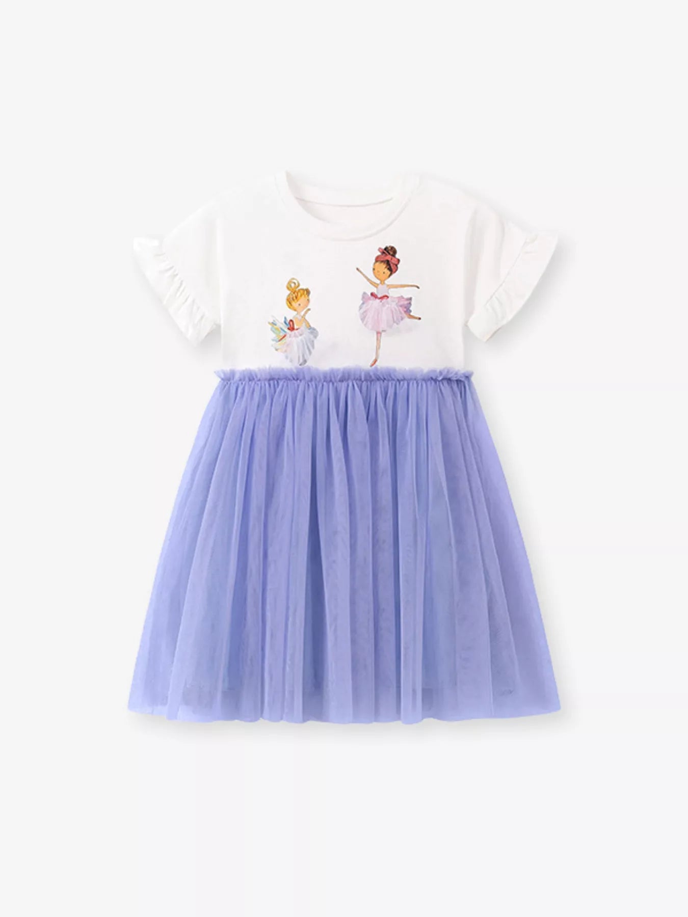 Children's Ballerina Round Neck Tulle Dress - ELC Fashion