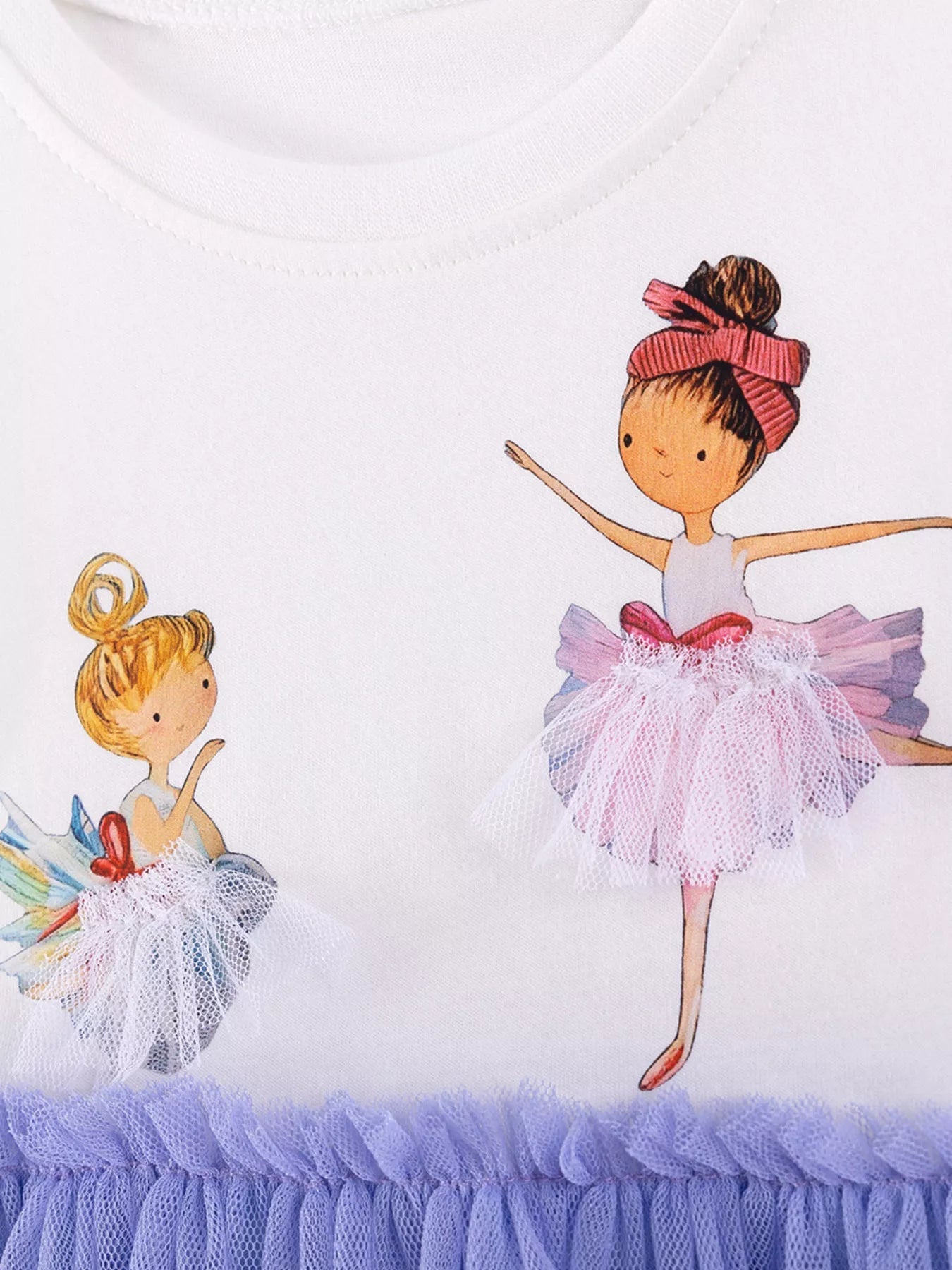 Children's Ballerina Round Neck Tulle Dress - ELC Fashion