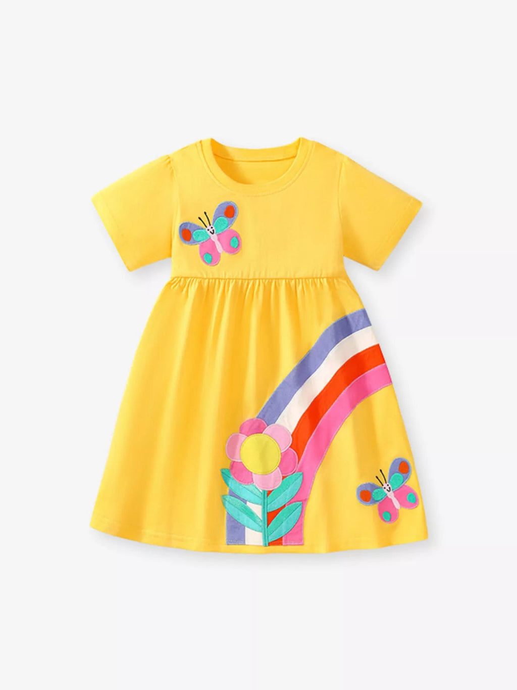 Children's Butterfly Round Neck Dress - ELC Fashion