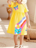 Children's Butterfly Round Neck Dress - ELC Fashion