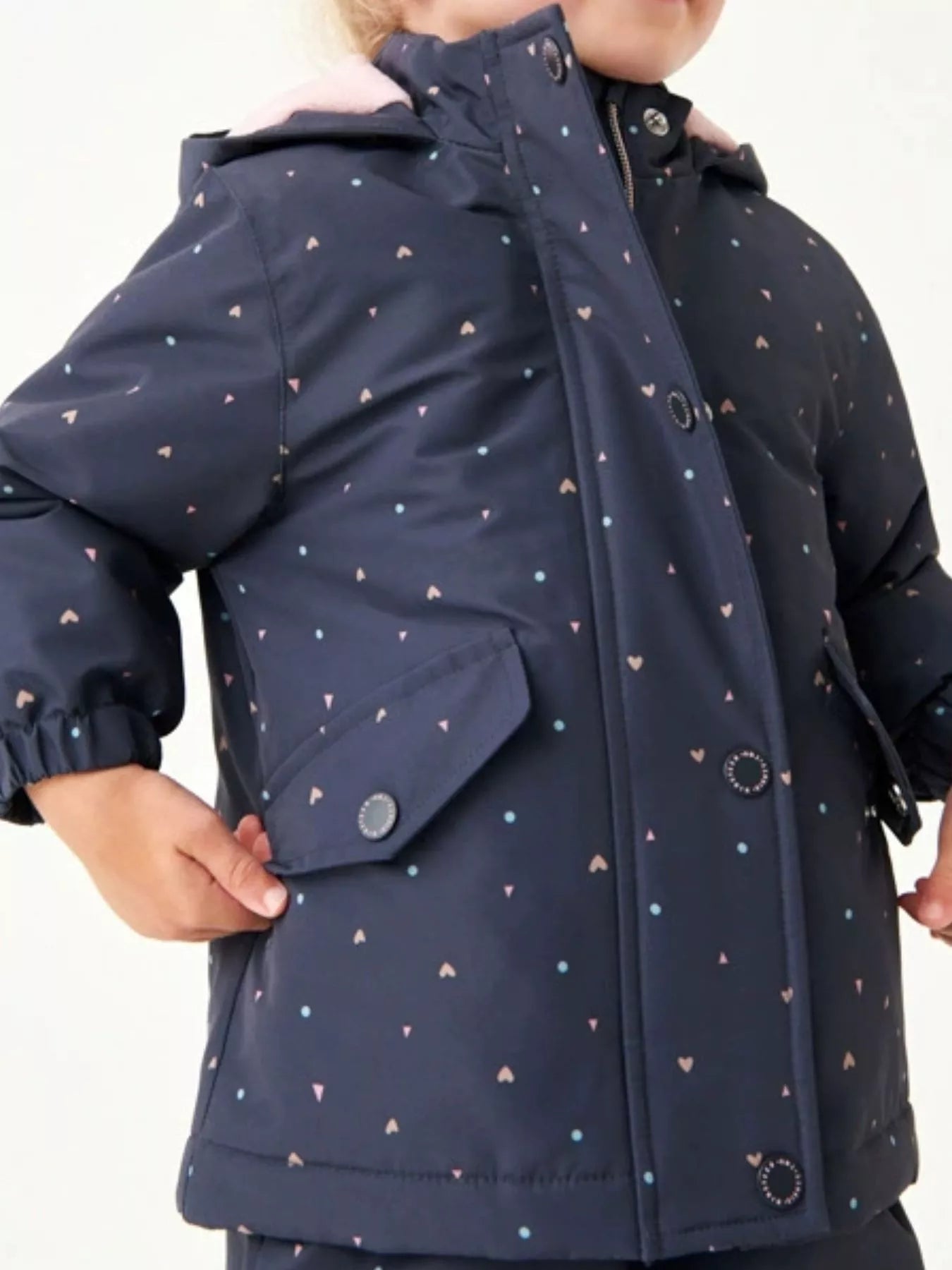 Children's Heart Print Zip Up Jacket - ELC Fashion