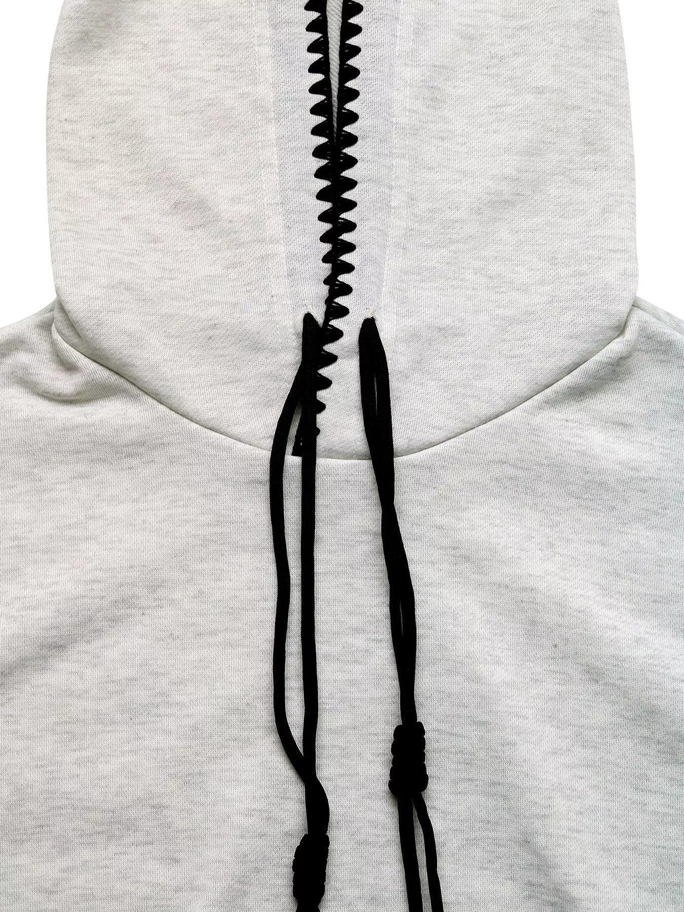 Contrast Trim Drawstring Hoodie with Kangaroo Pocket - ELC Fashion