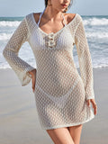 Crochet Backless Beach Cover - Up Dress - ELC Fashion