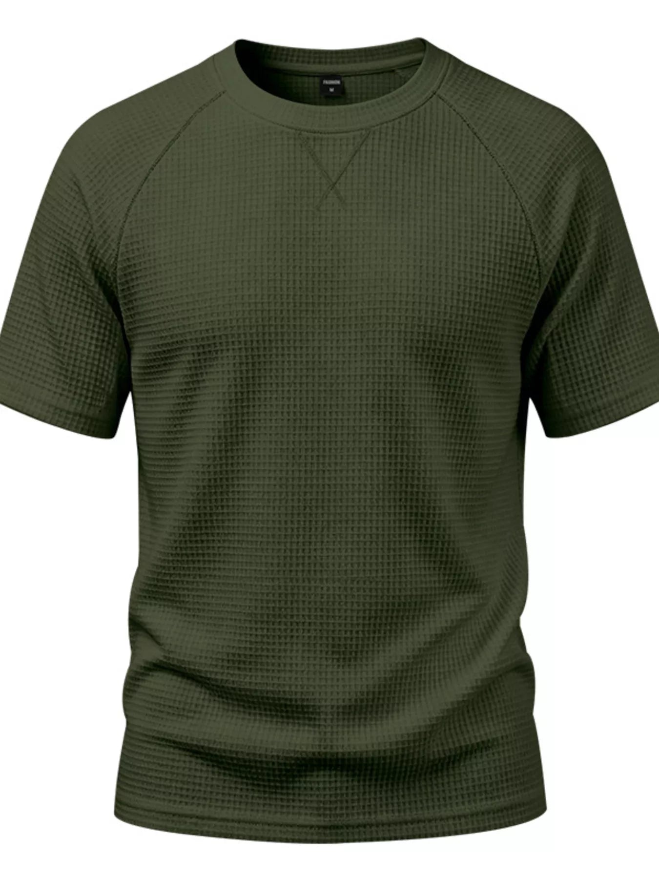 Men's plus size waffle knit t-shirt men's fashion