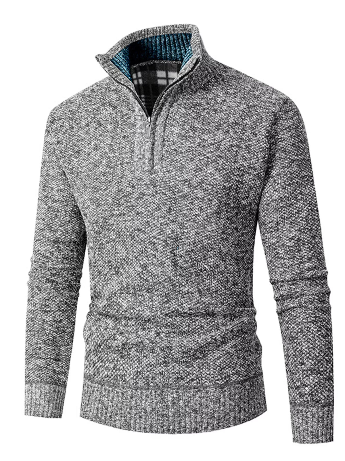 Men's plus size half zip sweater front view