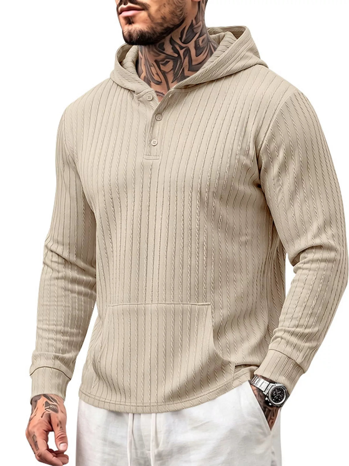 Men's plus size knit hoodie relaxed fit