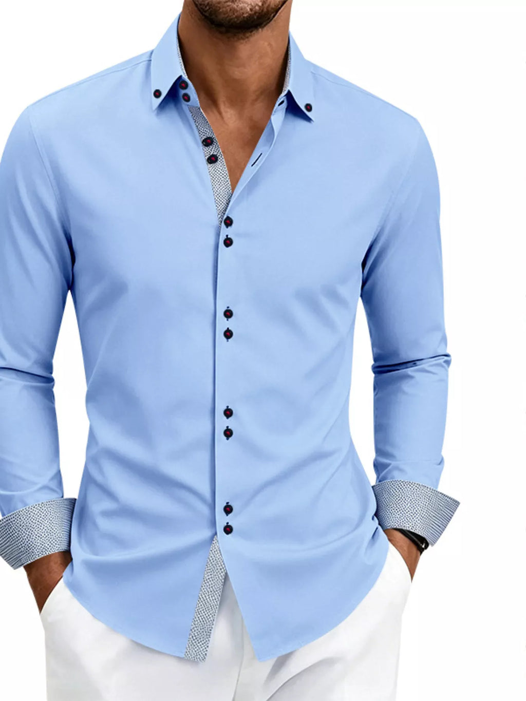 Men's plus size slim fit shirt smart casual outfit