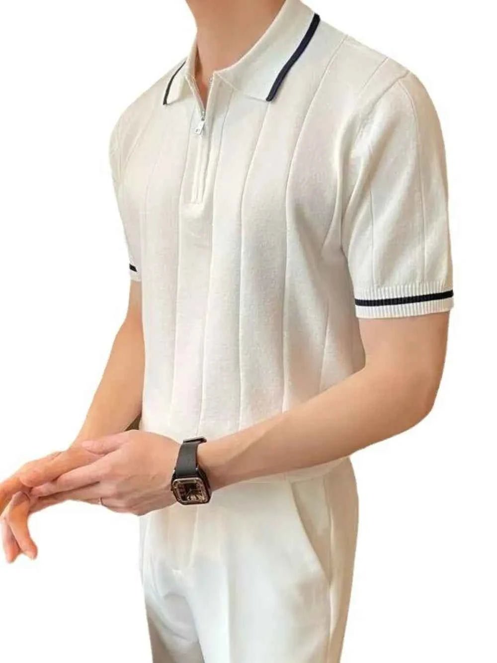 ELC Atelier Classic Men's Extended Fit Quarter Zip Short Sleeve Pol — Prestige Edit - ELC Fashion