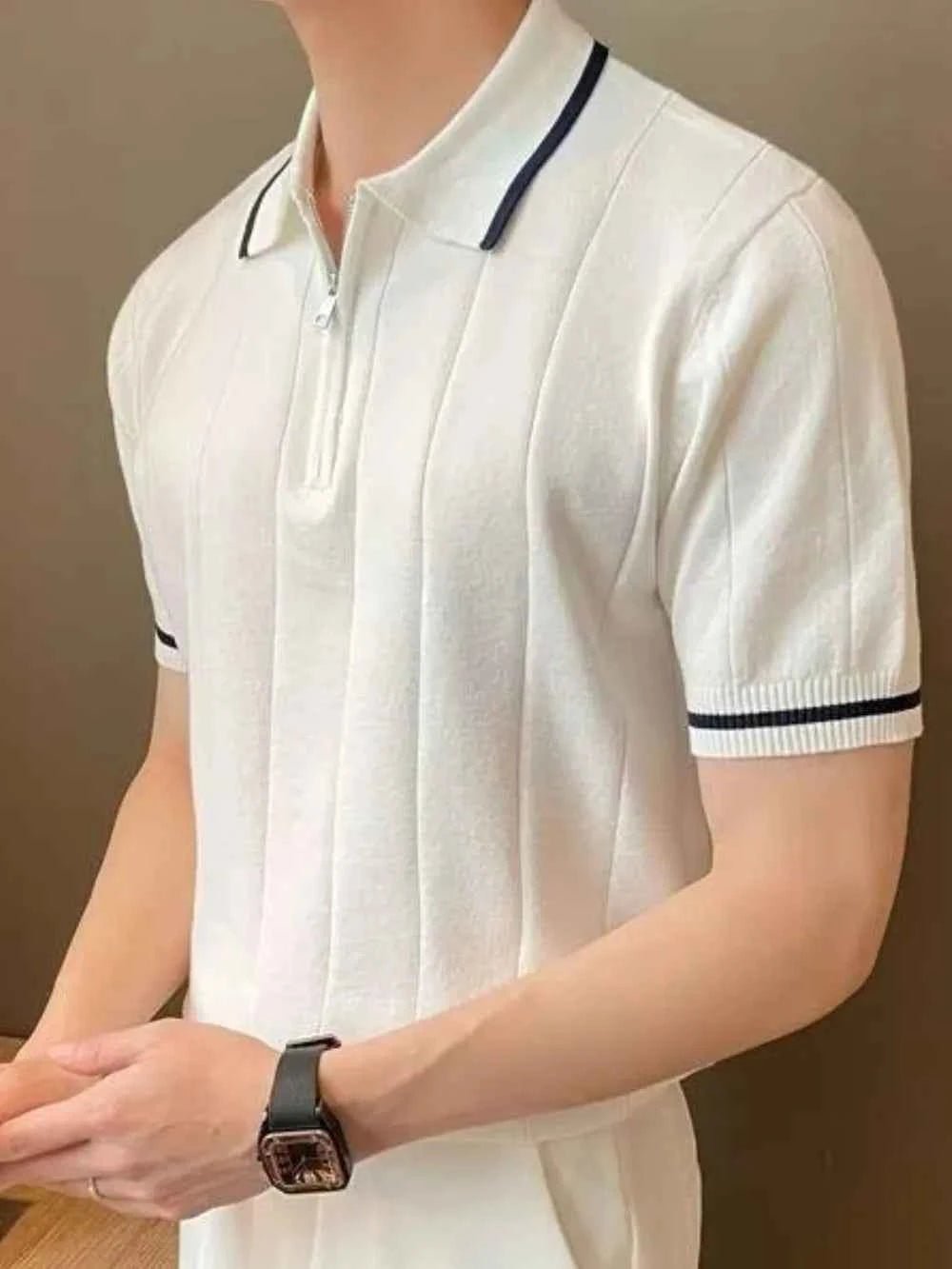 ELC Atelier Classic Men's Extended Fit Quarter Zip Short Sleeve Pol — Prestige Edit - ELC Fashion