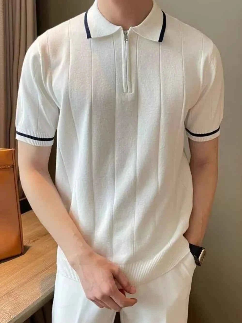 ELC Atelier Classic Men's Extended Fit Quarter Zip Short Sleeve Pol — Prestige Edit - ELC Fashion