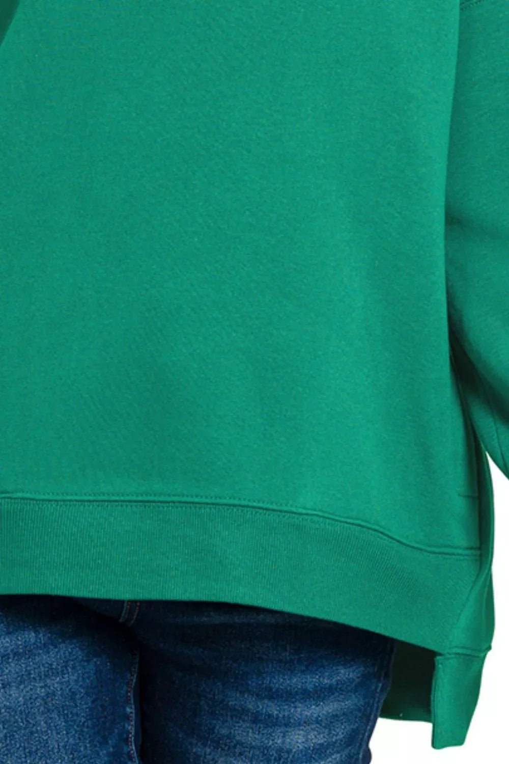 ELC Atelier Classic Zenana Fleece Hi - low Boyfriend Sweatshirts With — Prestige Edit - ELC Fashion
