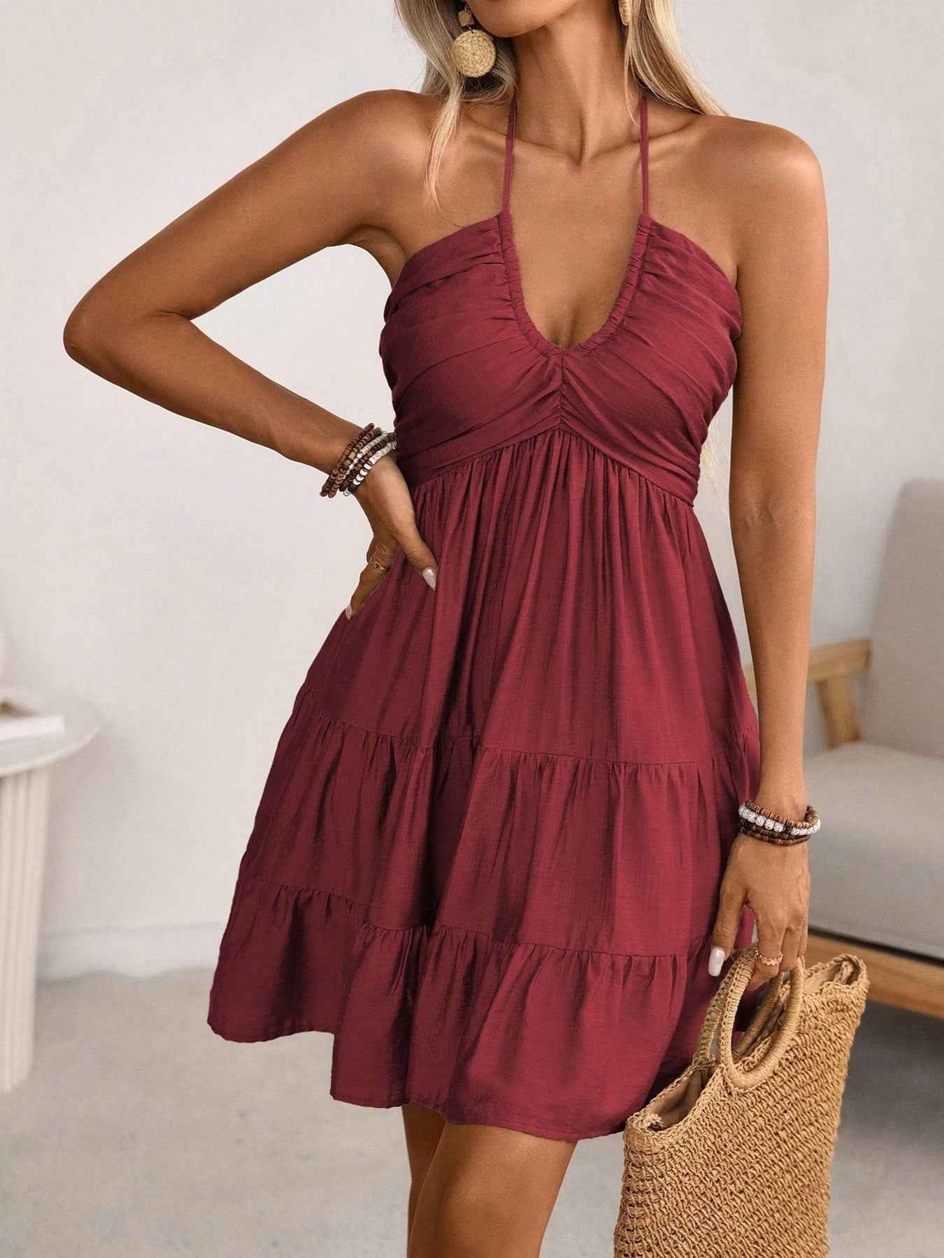 ELC Atelier Elite Smocked Halter Neck Tiered Dress — Prestige Edit - ELC Fashion
