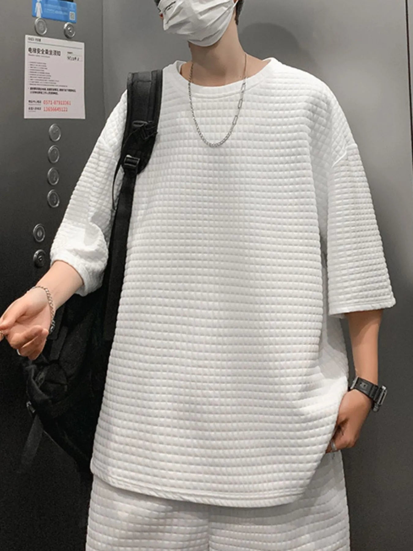 ELC Atelier Executive Men's Textured Short Sleeve T-Shirt and Short — Prestige Edit - ELC Fashion