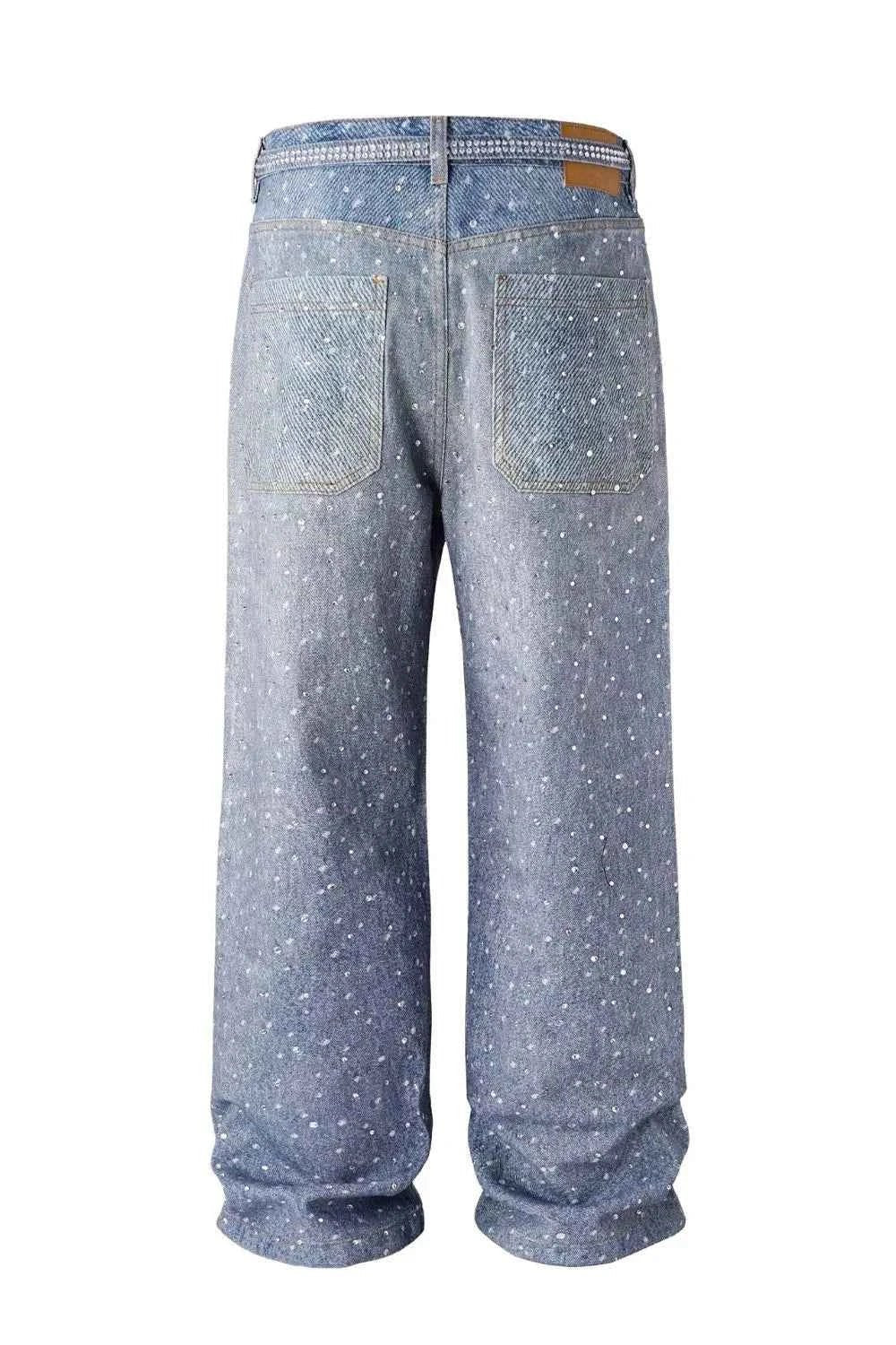 ELC Atelier Executive Men's Washed Rhinestone Jeans with Rhinestone — Prestige Edit - ELC Fashion
