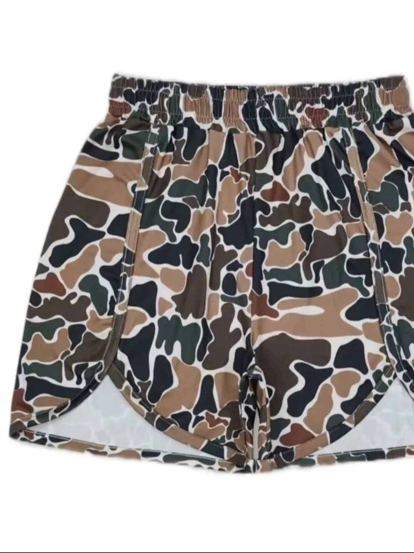 ELC Atelier Modern Camo Print Elastic Waist Shorts — Prestige Edit - ELC Fashion