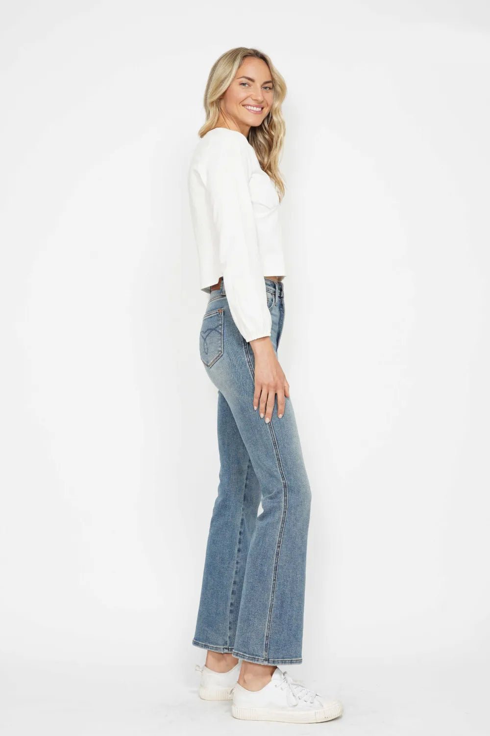 ELC Atelier Modern Judy Blue Extended Fit Tummy Control Embroidered — Prestige Edit - ELC Fashion