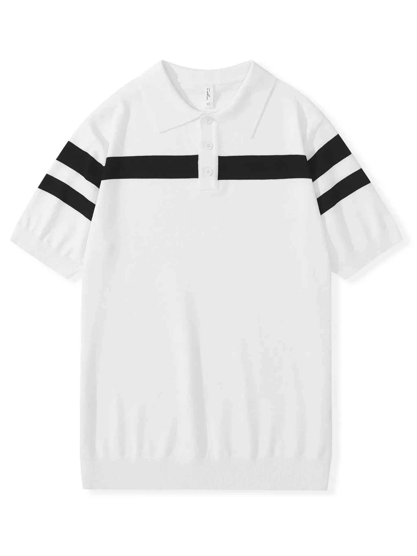 ELC Atelier Modern Men's Extended Fit Striped Short Sleeve Knit Pol — Prestige Edit - ELC Fashion