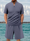 ELC Atelier Premier Men's Inclusive Fit Zip Front Short Sleeve Top — Prestige Edit - ELC Fashion