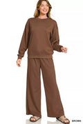 ELC Atelier Signature Zenana Scuba Crewneck Pullover and Pants Set — Prestige Edit - ELC Fashion