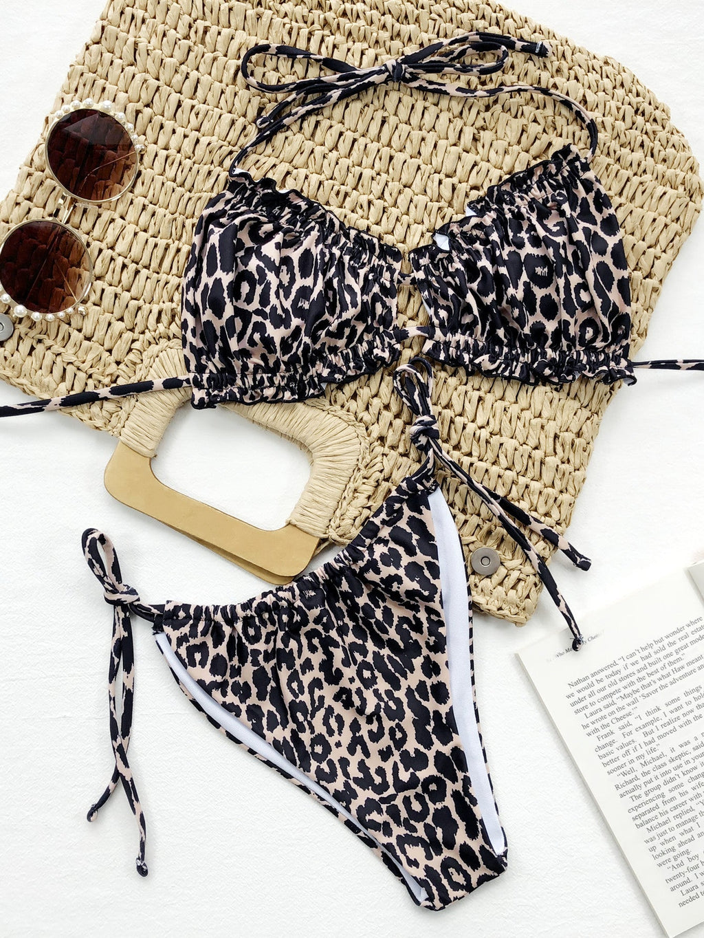 Frill Trill Halter Neck Bikini Set - ELC Fashion