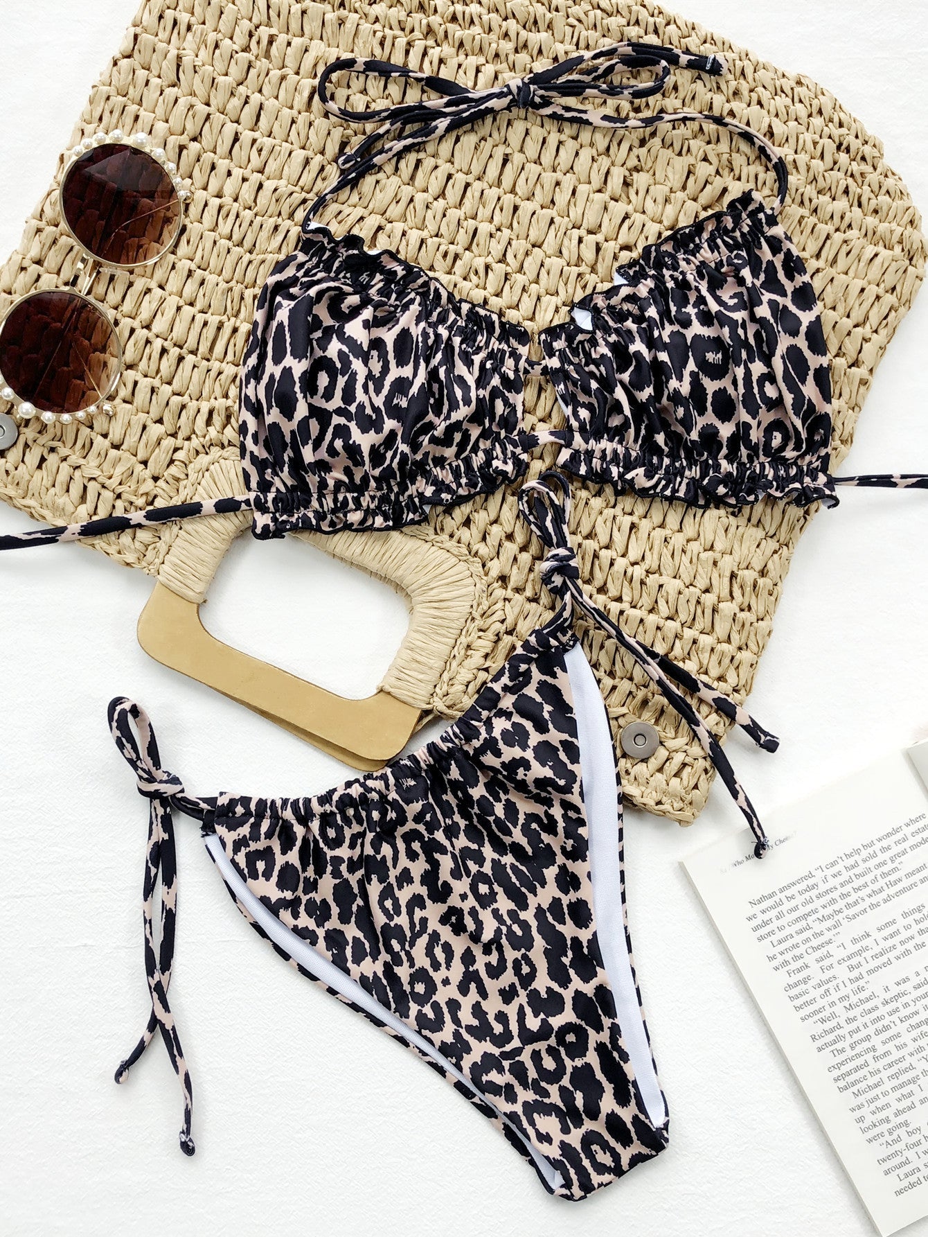 Frill Trill Halter Neck Bikini Set - ELC Fashion