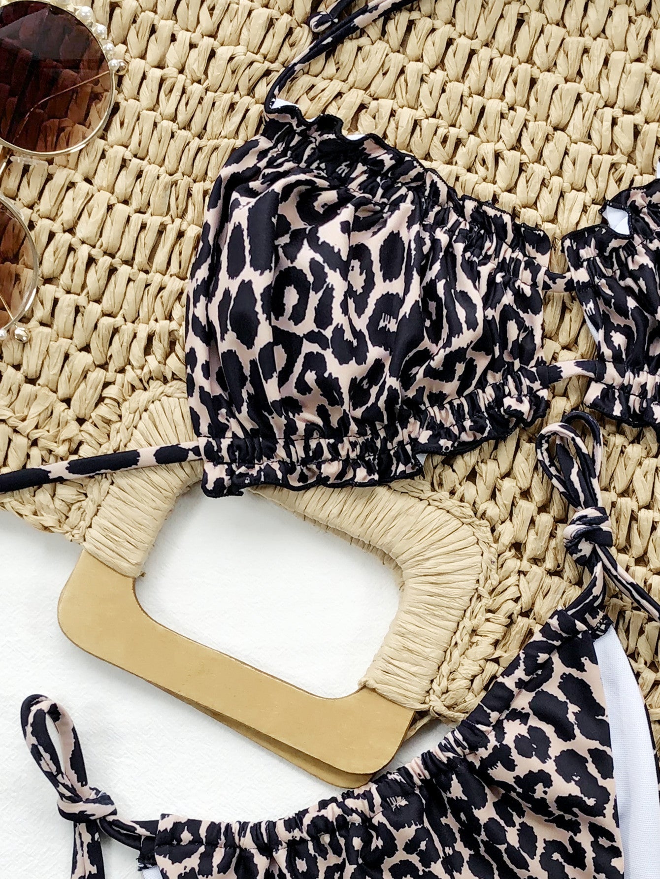 Frill Trill Halter Neck Bikini Set - ELC Fashion